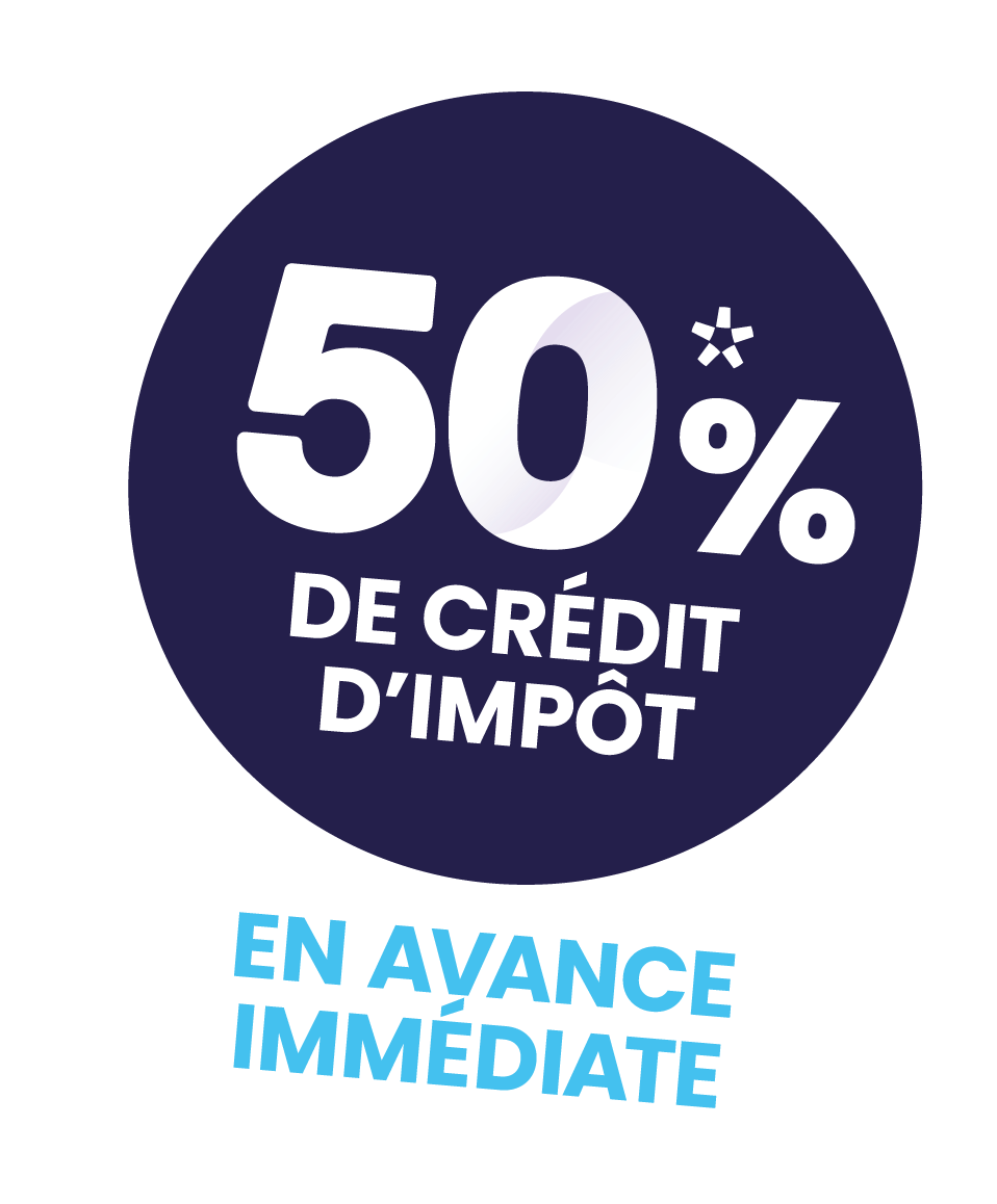 Logo 50% de crédit d'impôt en avance immédiate